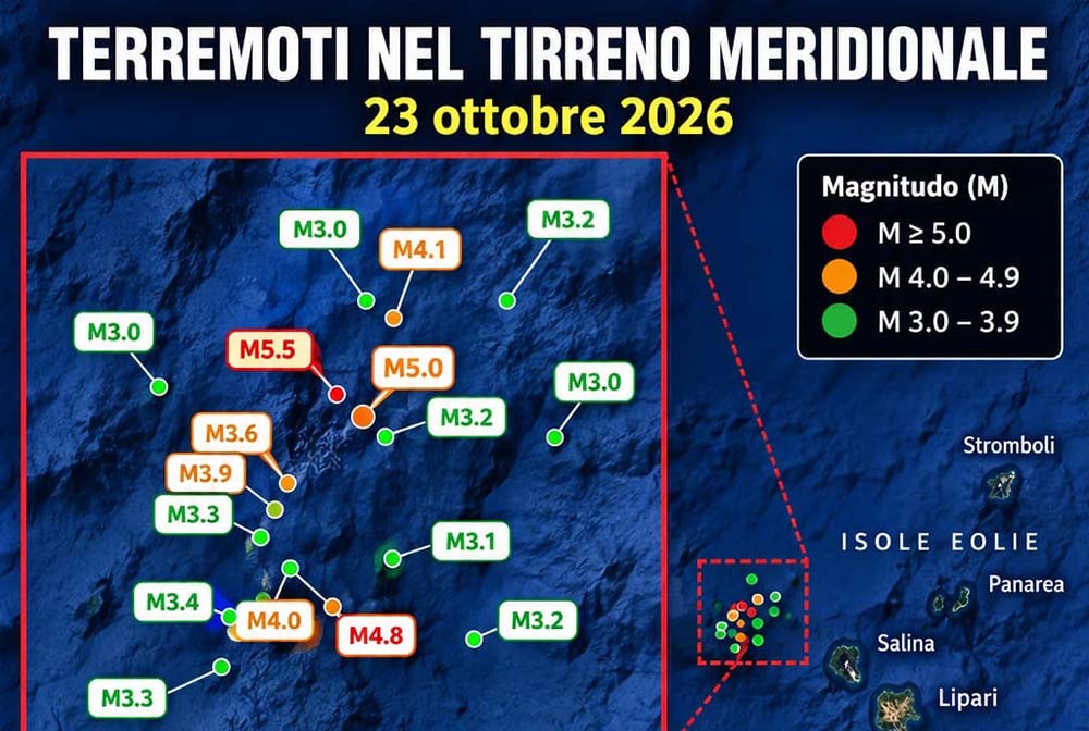 Terremoti al largo delle Eolie: apprensione per due forti scosse e frane ad Alicudi